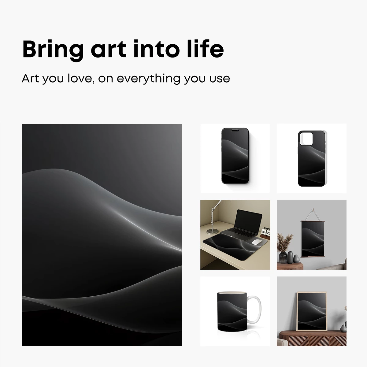 Elegant Flow: Monochrome Waves in Motion - Image 2