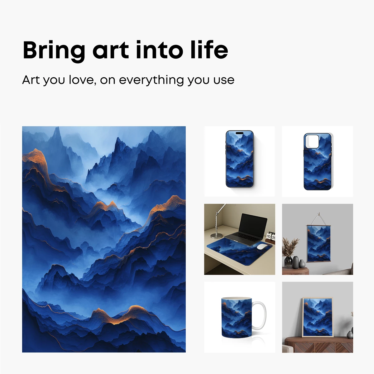 Ethereal Blue Peaks: A Symphony of Mist and Mountain - Image 2