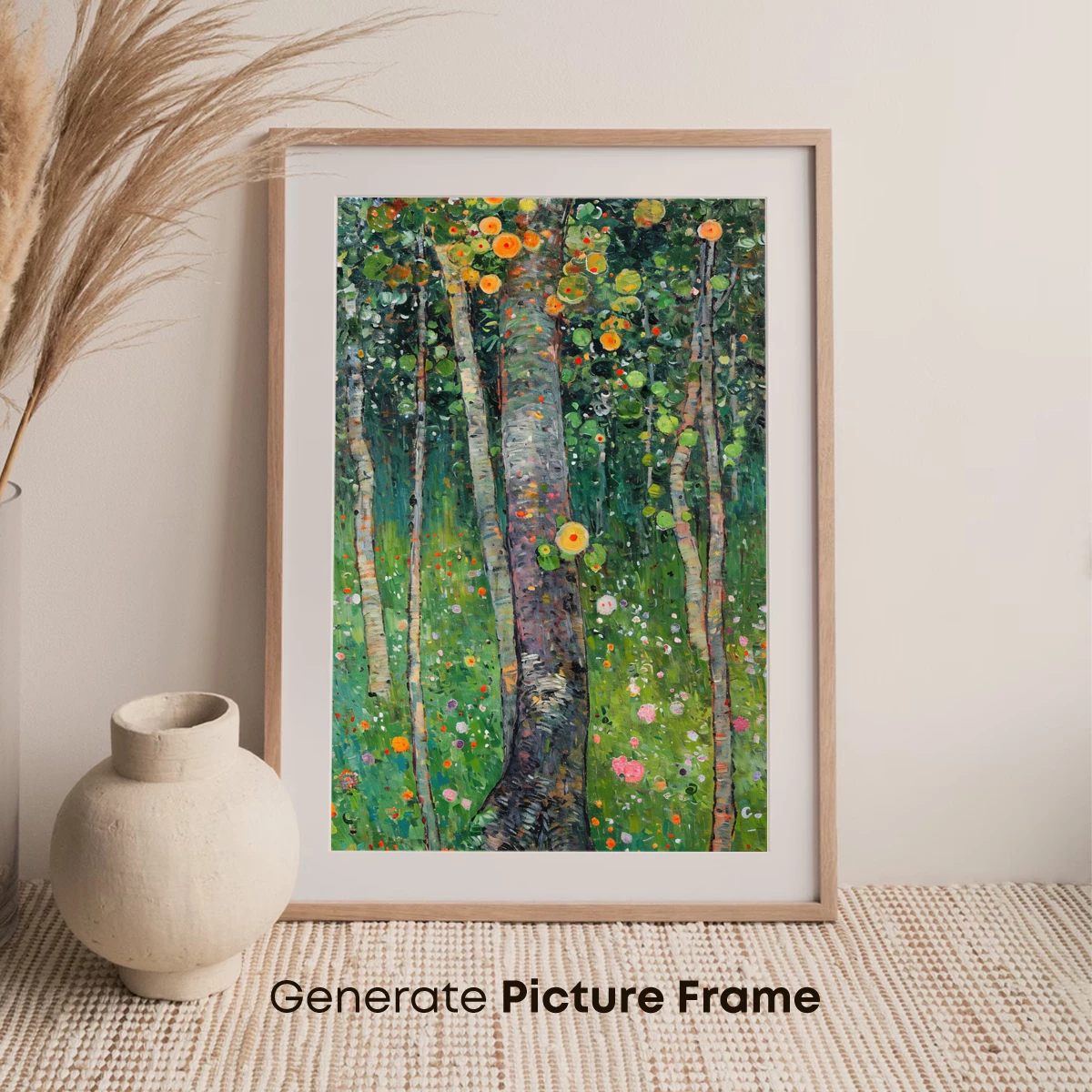 Enchanted Birch Forest: A Floral Symphony - Image 7