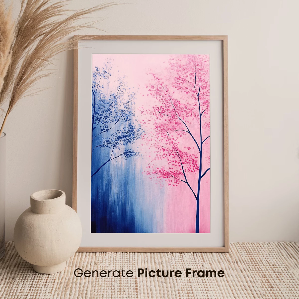 Dichromatic Trees: Blue and Pink Harmony - Image 7