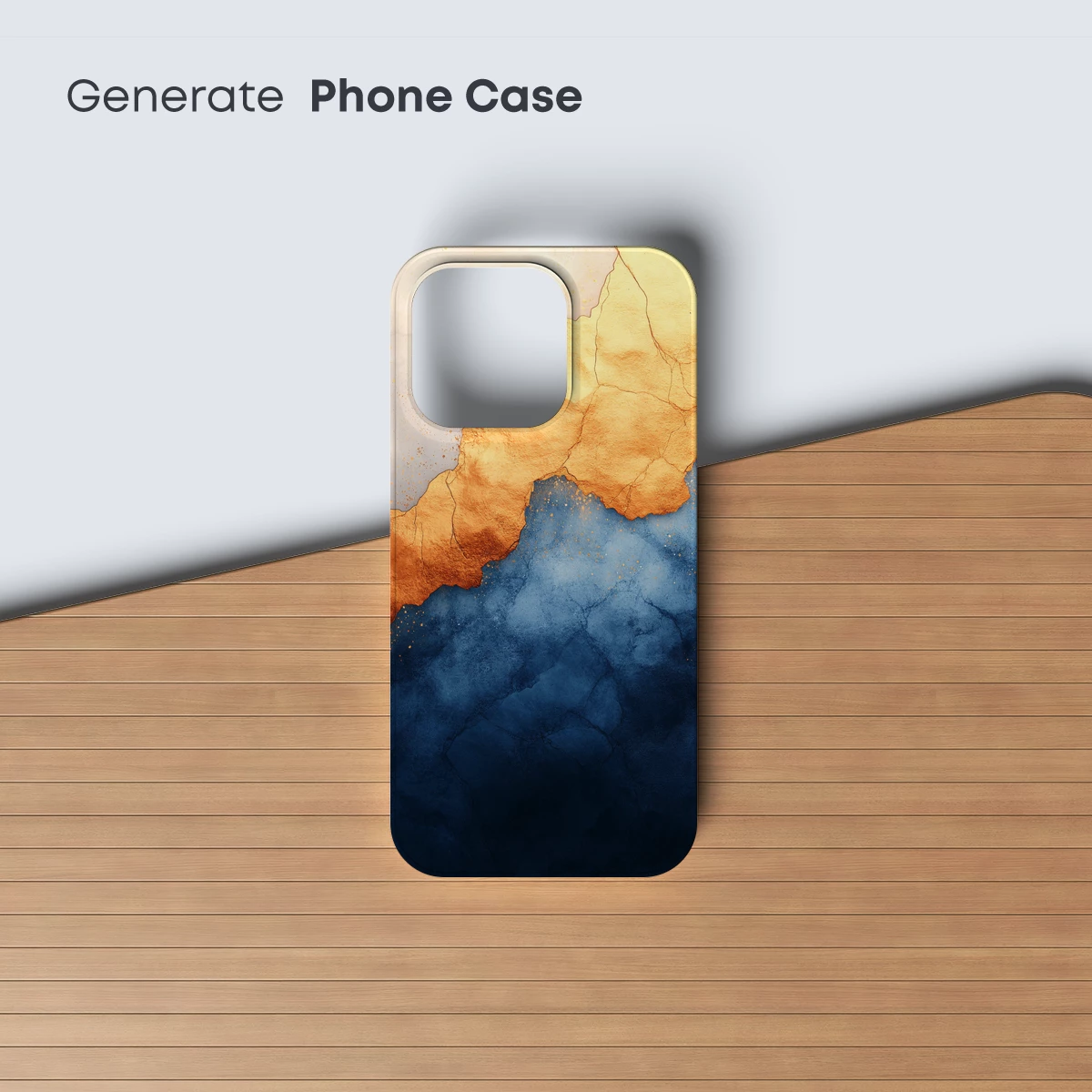 Fractured Dawn: Gold and Indigo Abstract Fusion - Image 3