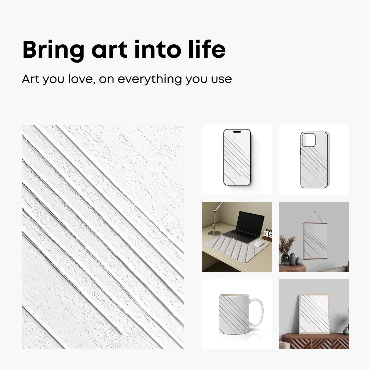 Diagonal Whispers in White - Image 2