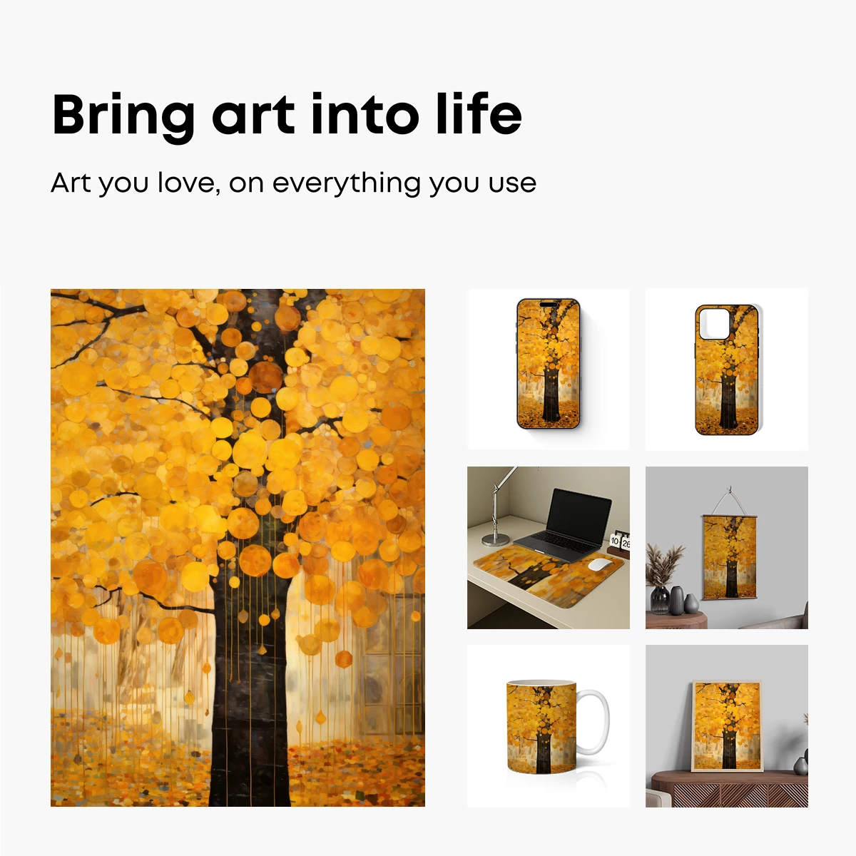 Golden Circles of Autumn: A Vibrant Tree Tapestry - Image 2