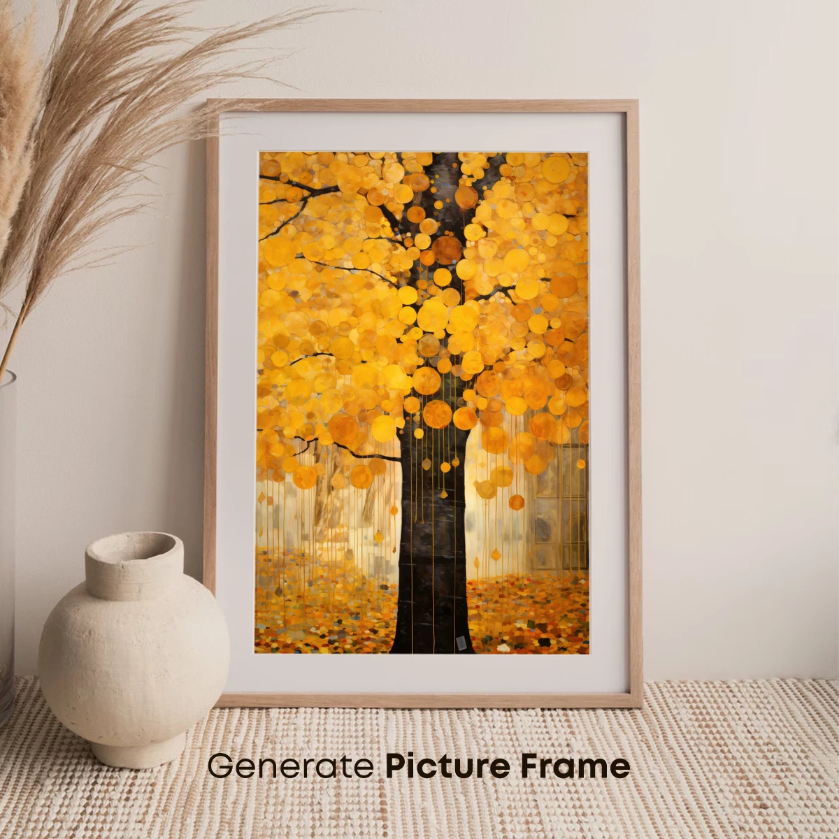 Golden Circles of Autumn: A Vibrant Tree Tapestry - Image 7