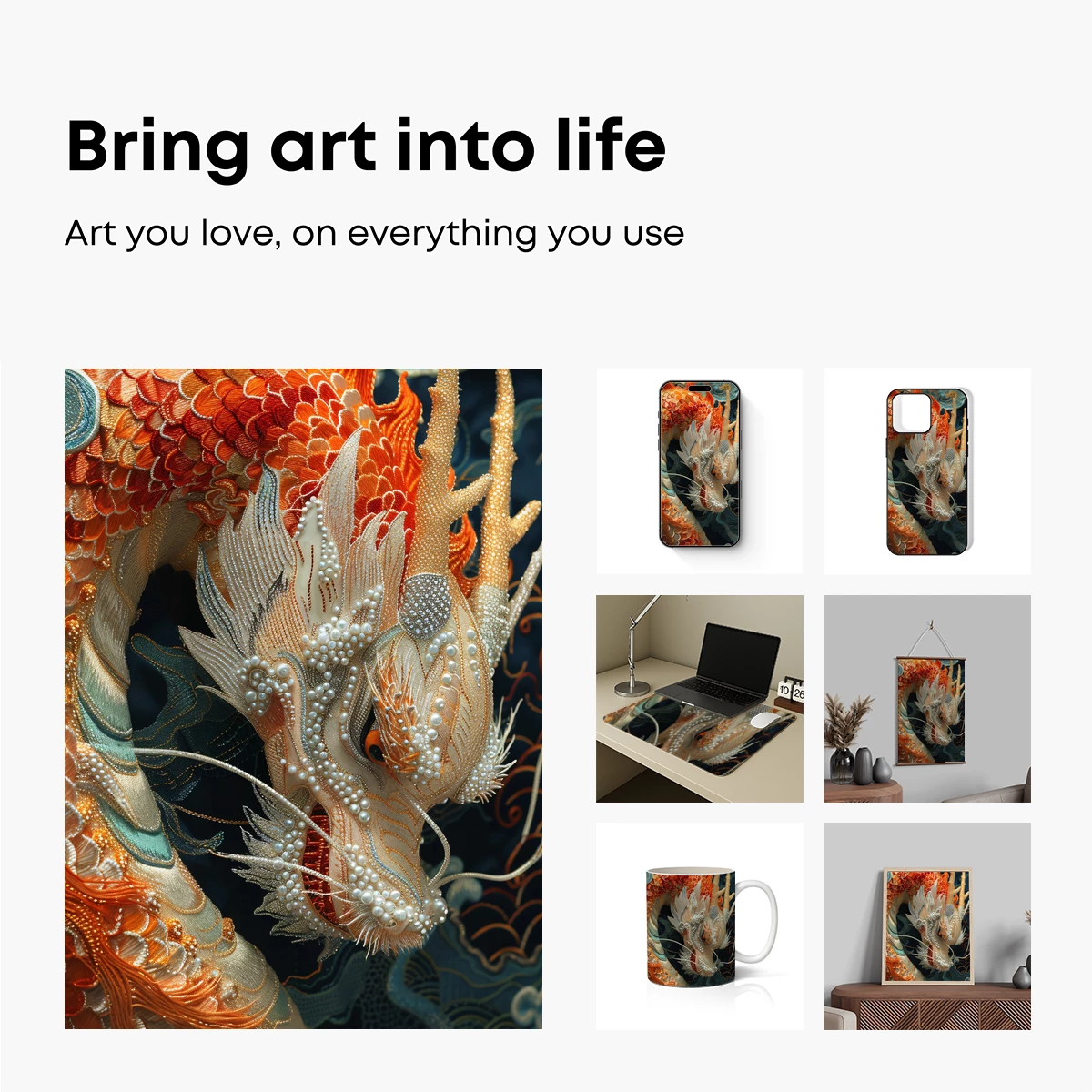 Embroidered Dragon's Dream: Pearl-Adorned Majesty - Image 2