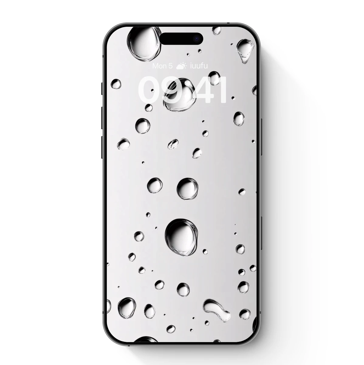 Crystal Droplets on Silver: A Minimalist Water Symphony