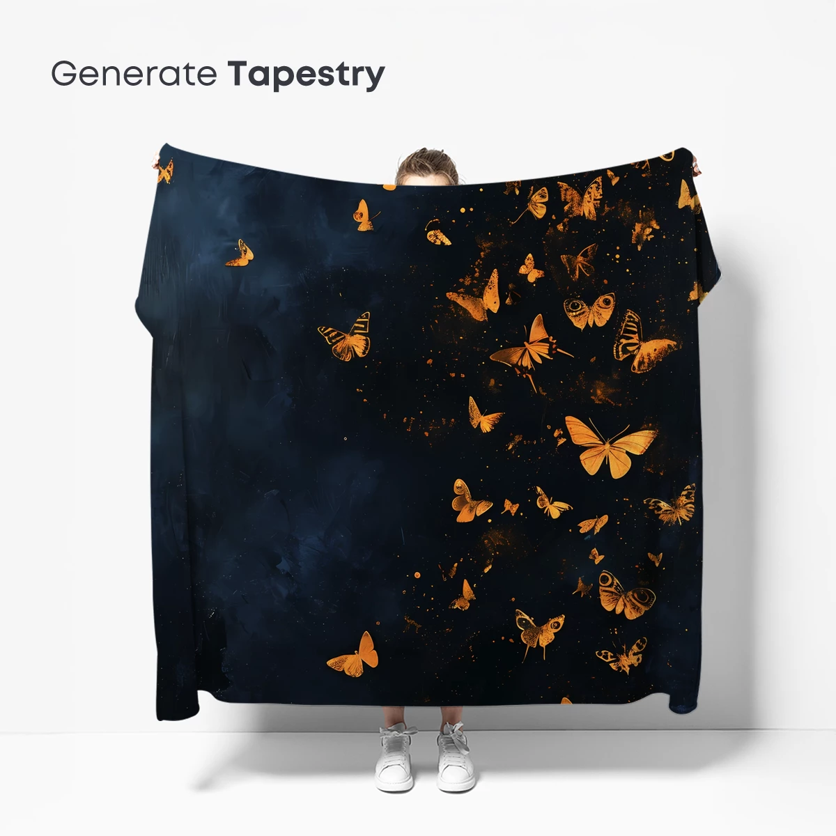Golden Butterflies in Midnight Sky - Image 5
