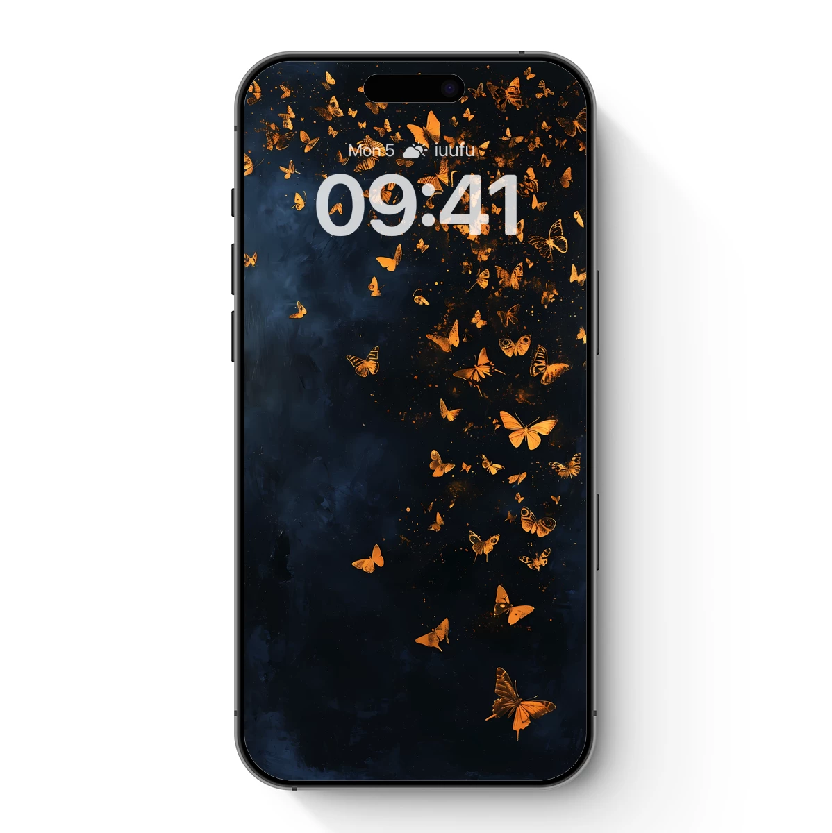 Golden Butterflies in Midnight Sky