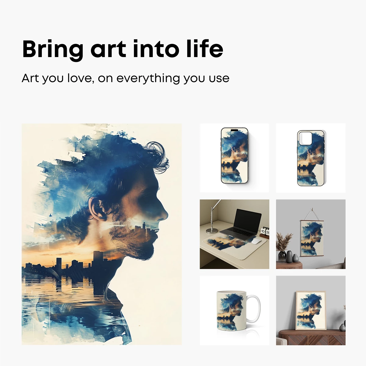 Cityscape Within: Urban Reflections in a Man's Profile - Image 2