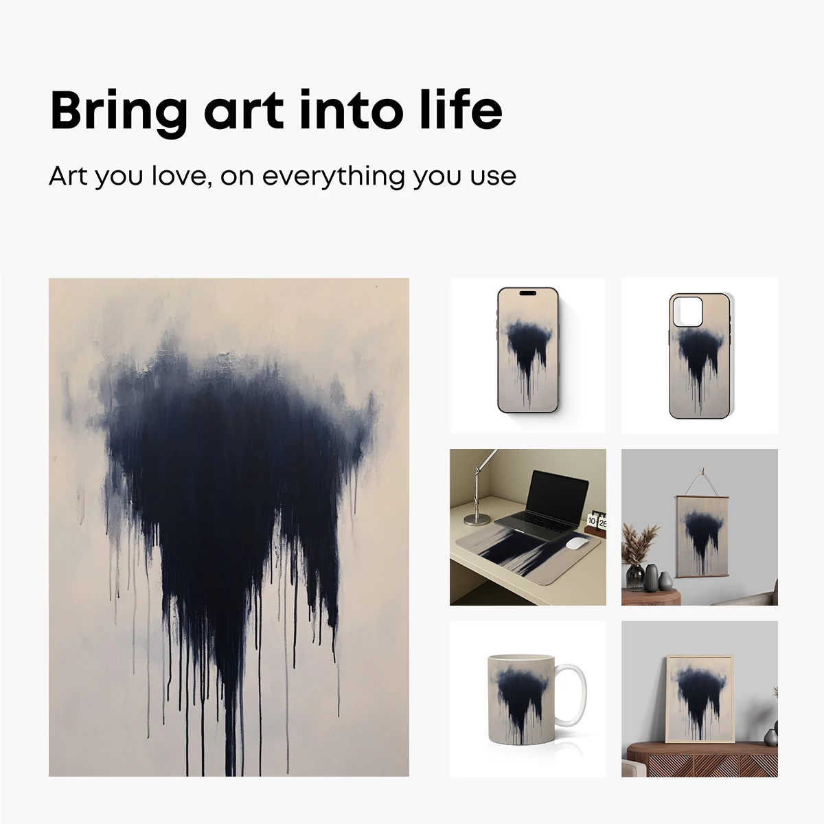 Ink Cascade: Abstract Drip Art Elegance - Image 2