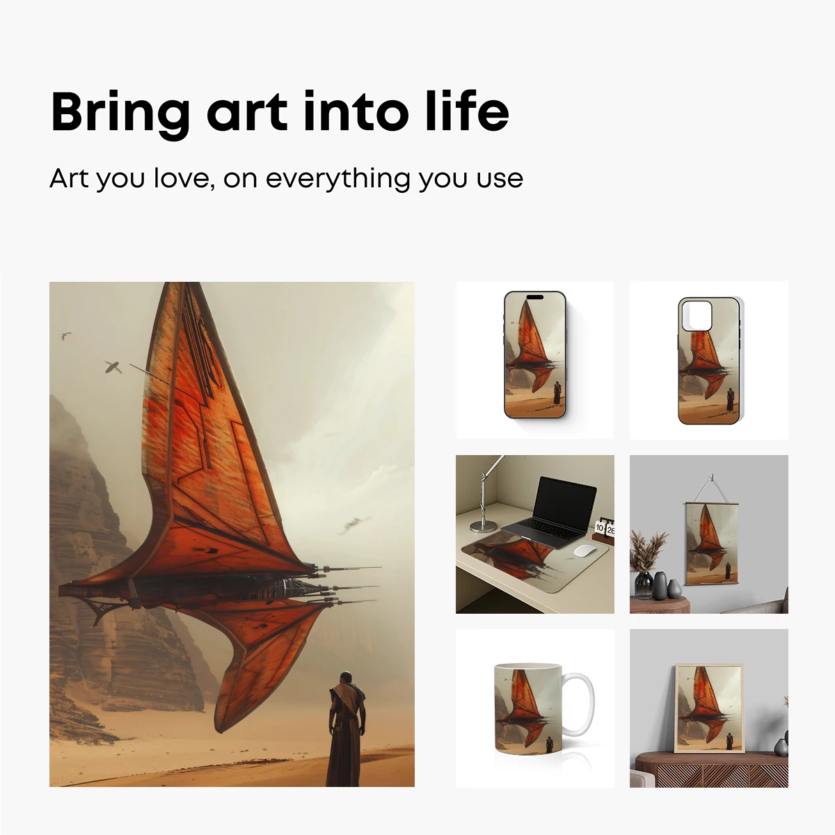 Desert Wings: Futuristic Vessel in Sandstorm - Image 2