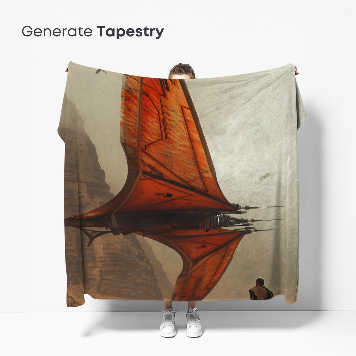 Desert Wings: Futuristic Vessel in Sandstorm - Image 5