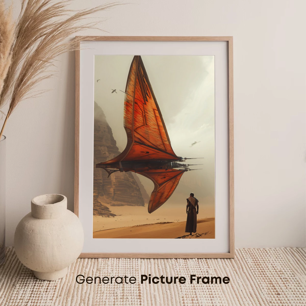 Desert Wings: Futuristic Vessel in Sandstorm - Image 7