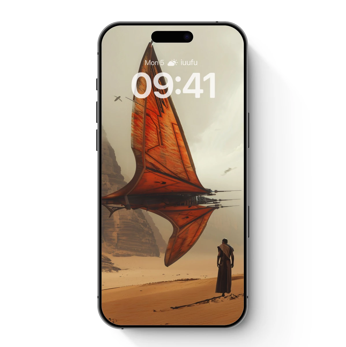 Desert Wings: Futuristic Vessel in Sandstorm