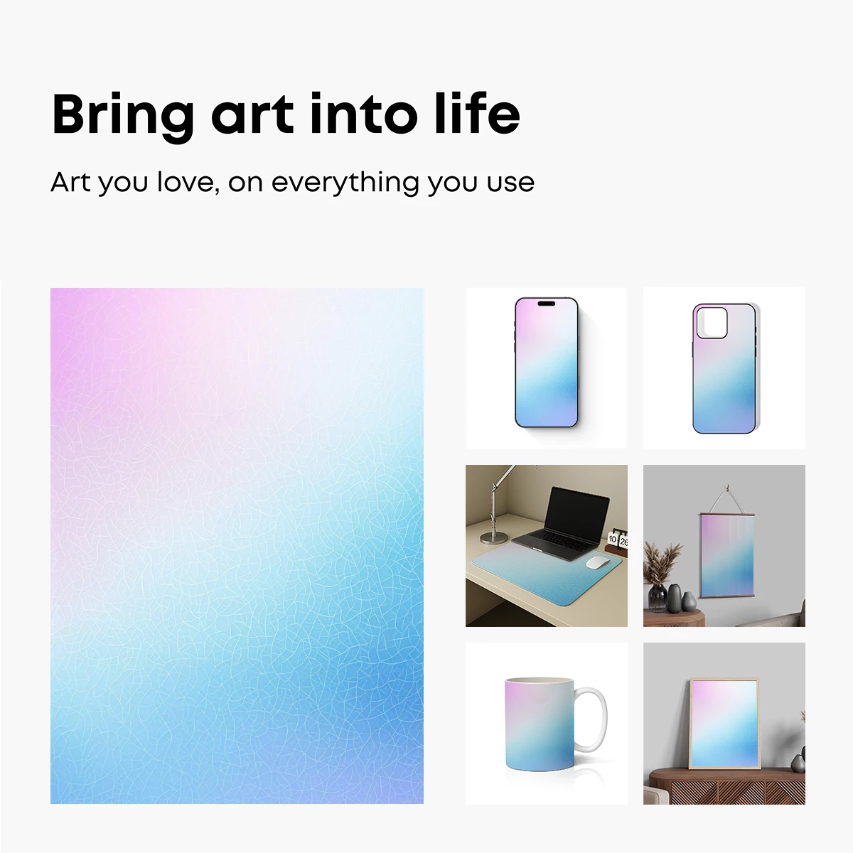 Gradient Serenity: Cracked Glass Illusion - Image 2