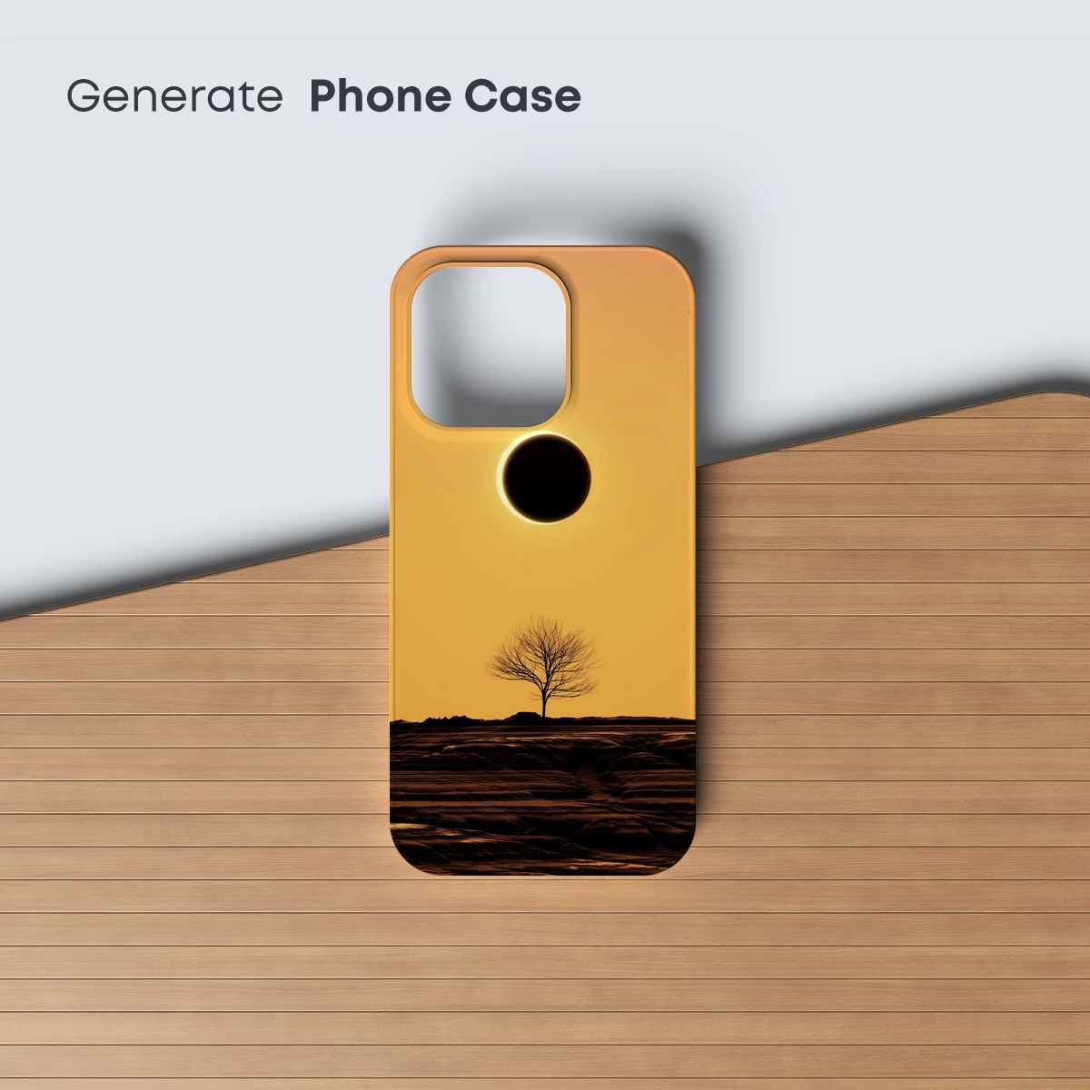 Eclipse Solitude: Lone Tree Under Celestial Shadow - Image 3