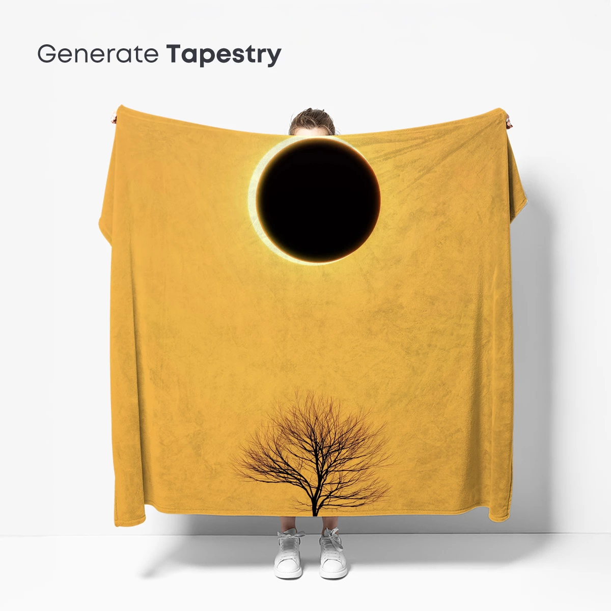 Eclipse Solitude: Lone Tree Under Celestial Shadow - Image 5