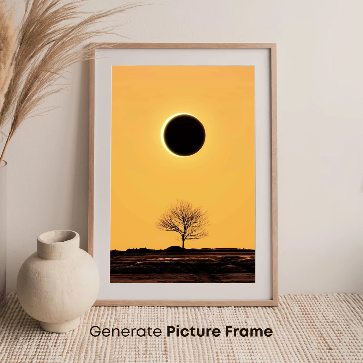 Eclipse Solitude: Lone Tree Under Celestial Shadow - Image 7