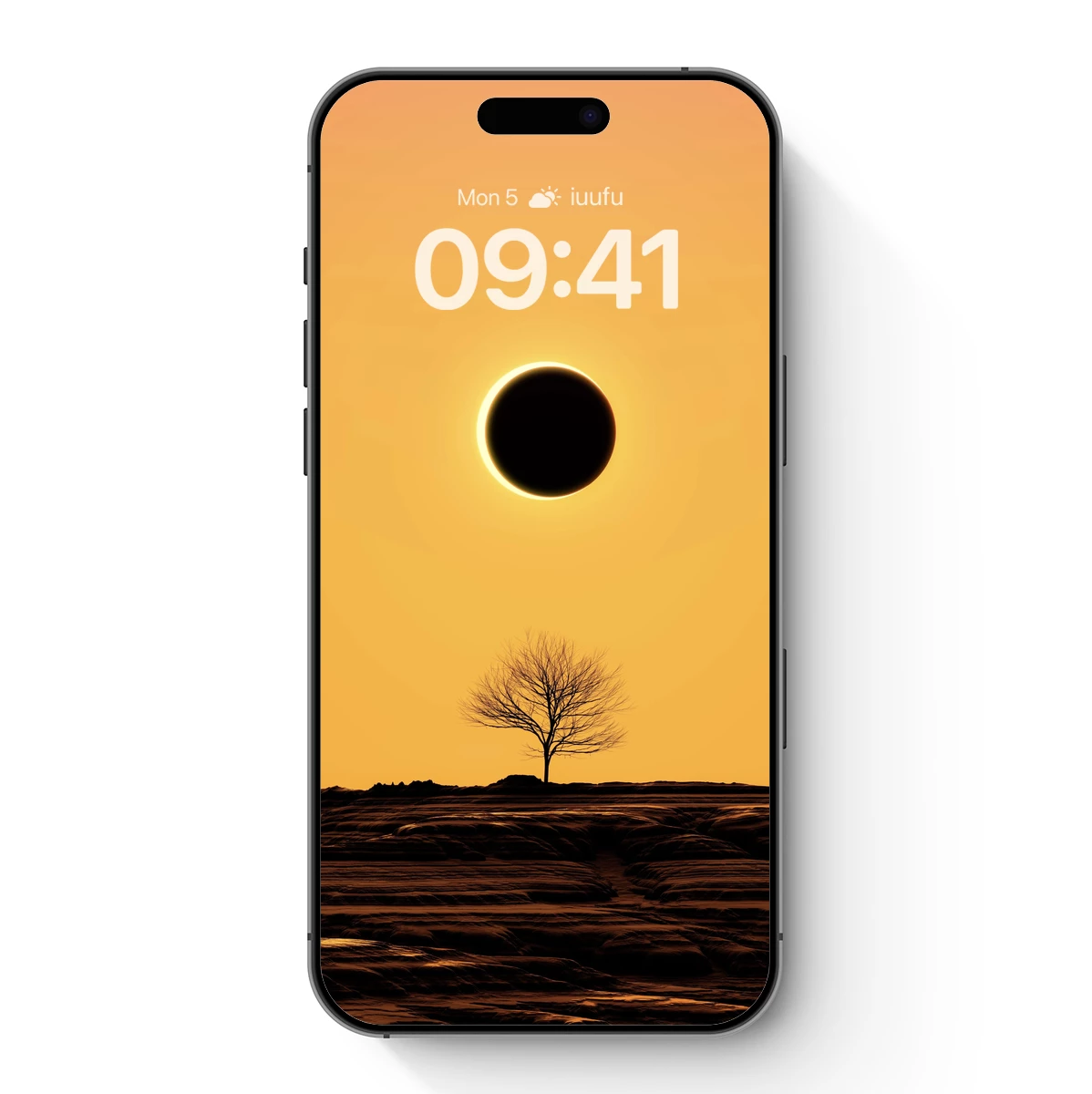 Eclipse Solitude: Lone Tree Under Celestial Shadow