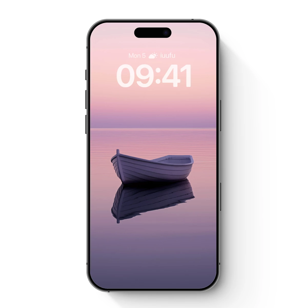 Solitary Rowboat at Twilight Reflection
