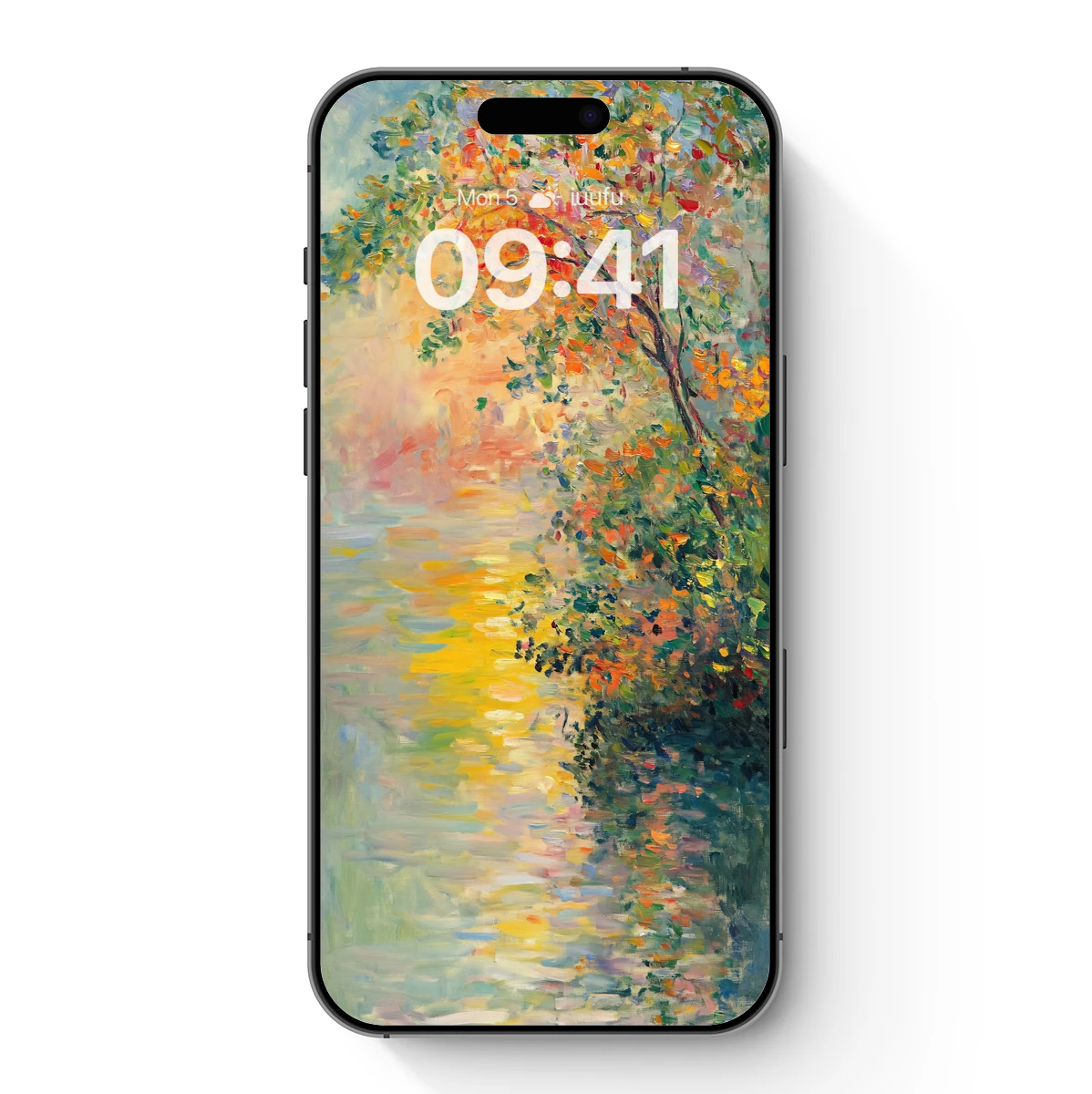 Impressionist River Glow: Autumn's Palette