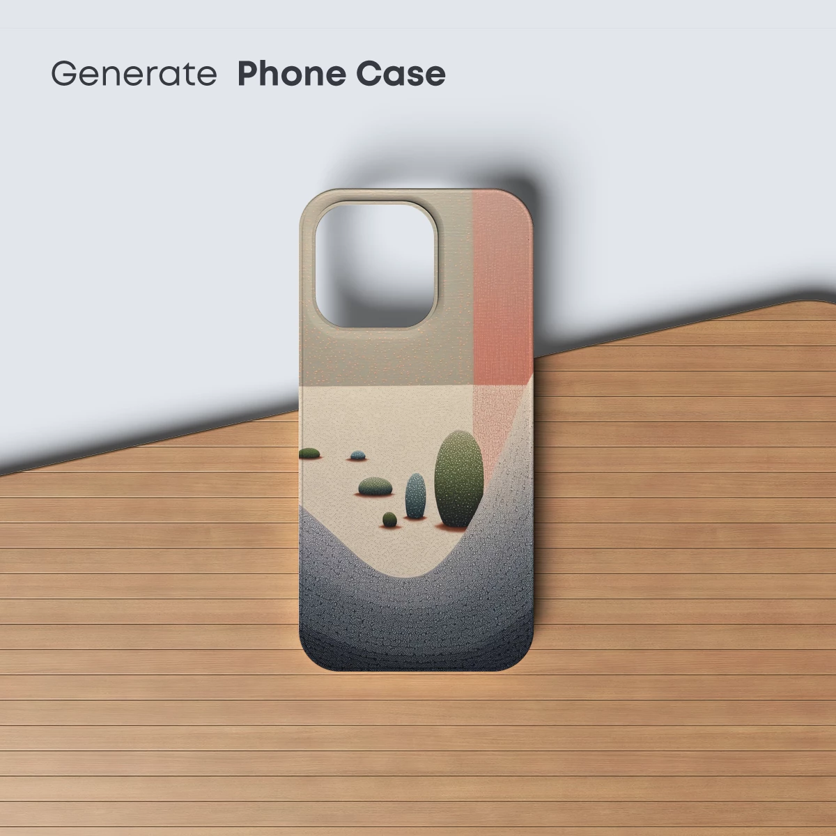 Desert Solitude: Cacti in Abstract Sands - Image 3