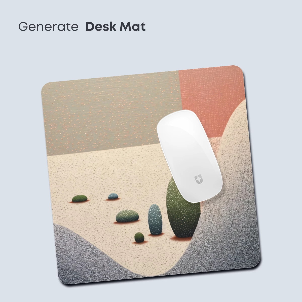 Desert Solitude: Cacti in Abstract Sands - Image 4