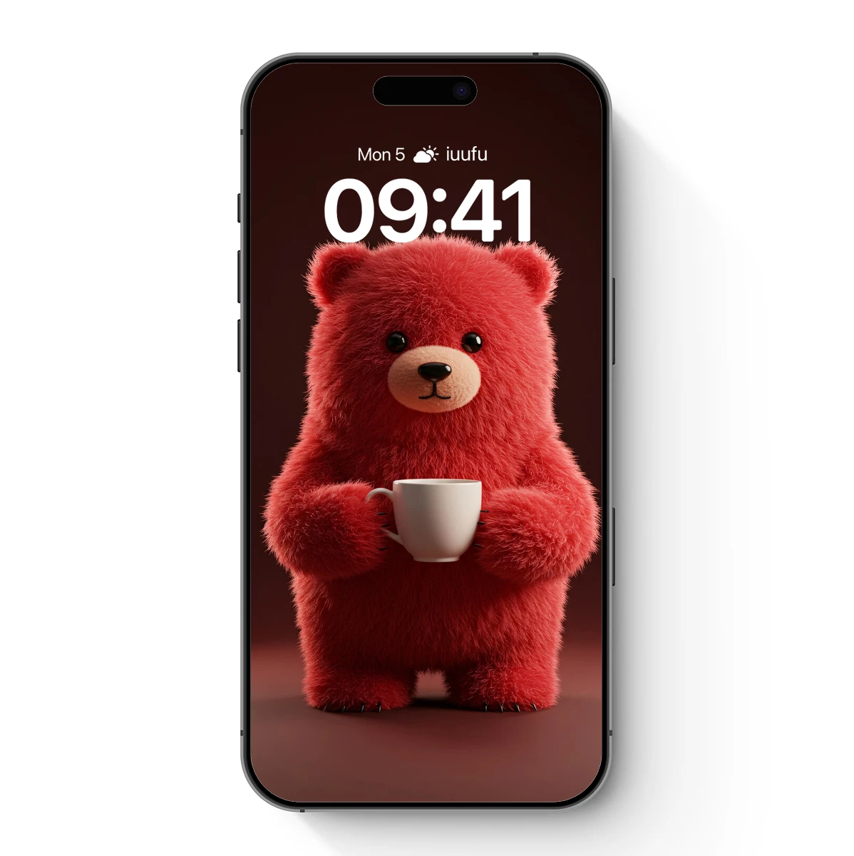 Cozy Coral Bear with Ceramic Cup