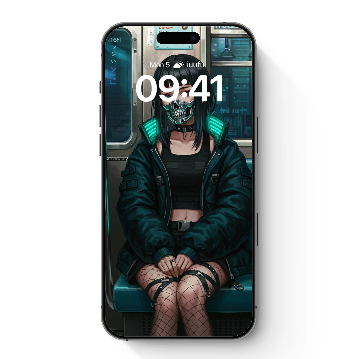 Cyberpunk Commuter: Neon-Glowing Urban Warrior