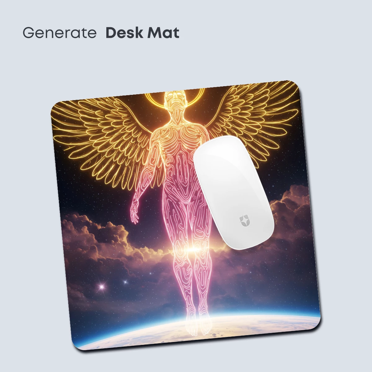 Celestial Guardian: Neon Angel Over Earth - Image 4