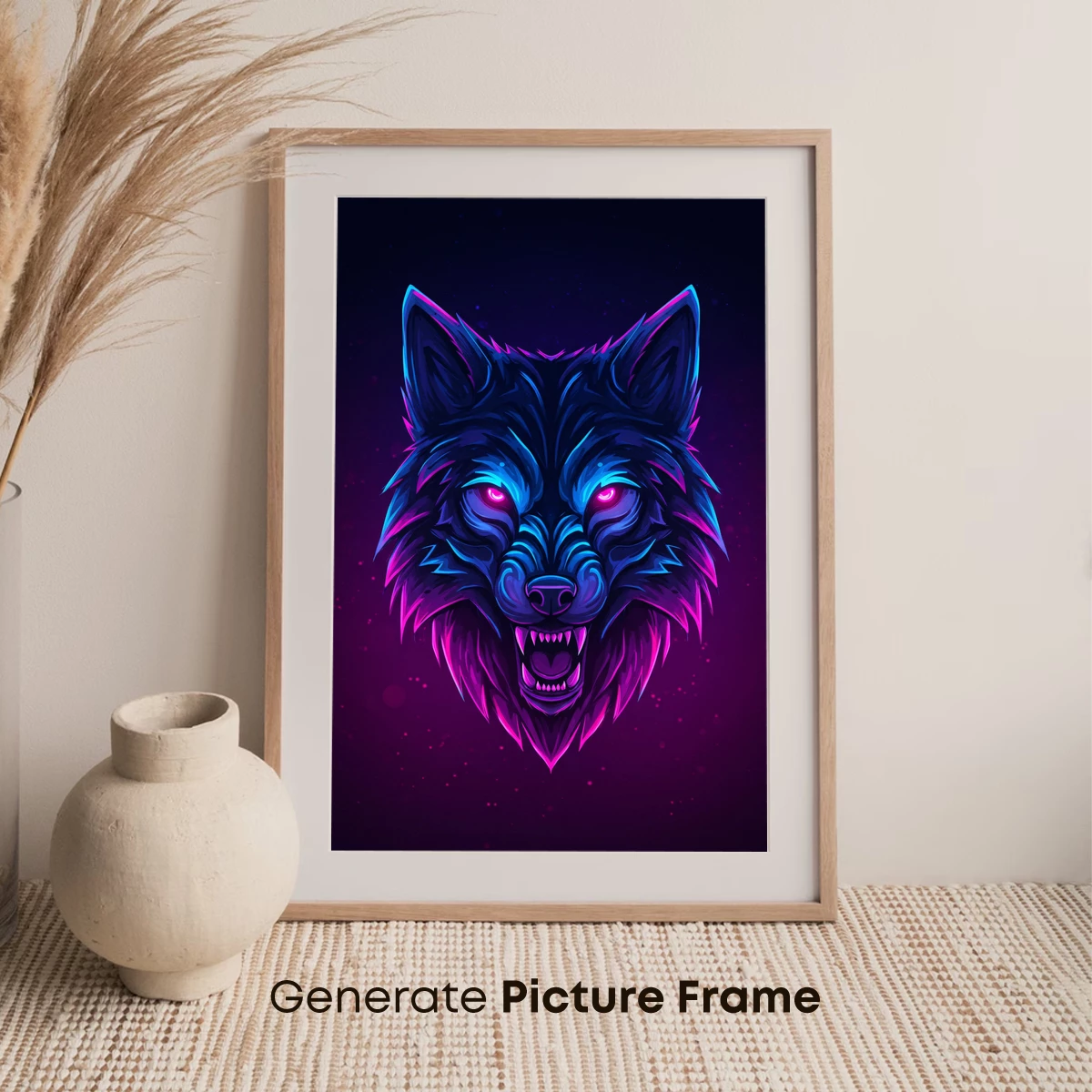 Neon Wolf: Electric Glow in the Dark Forest - Image 7
