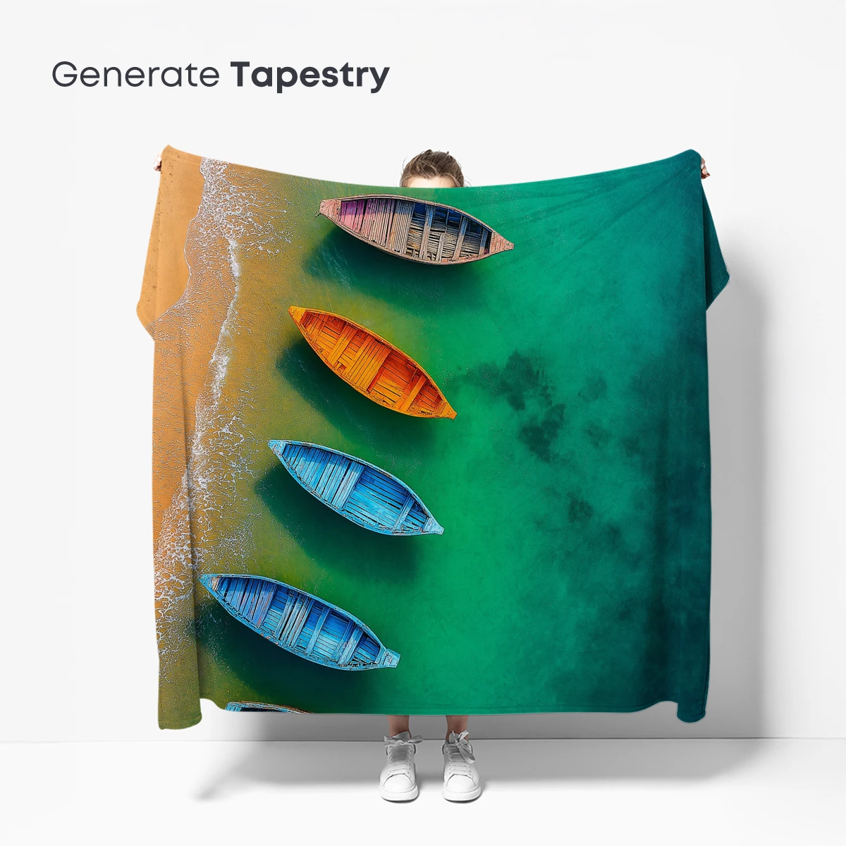 Colorful Canoes on Turquoise Shores - Image 5