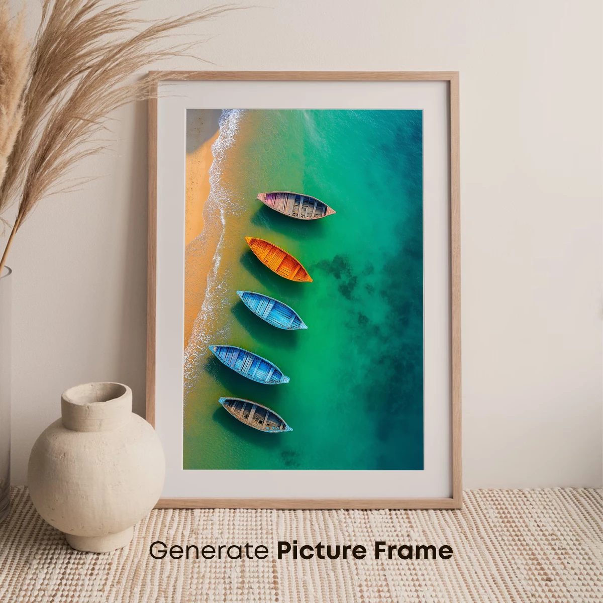 Colorful Canoes on Turquoise Shores - Image 7