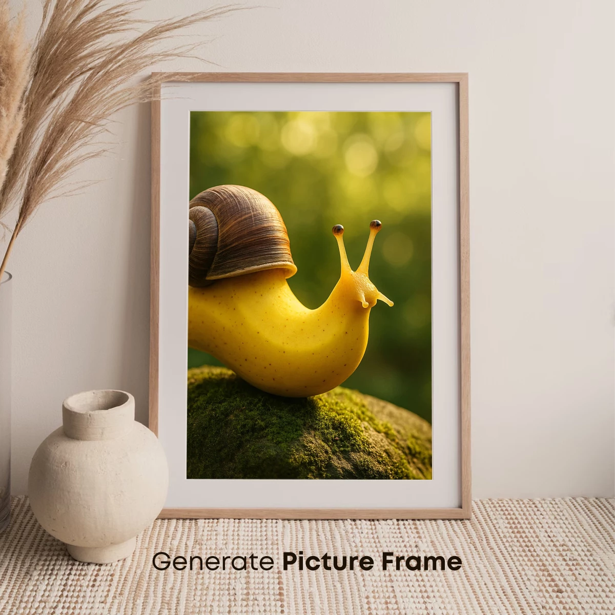 Golden Snail on Mossy Rock: Nature's Whimsical Wonder - Image 7
