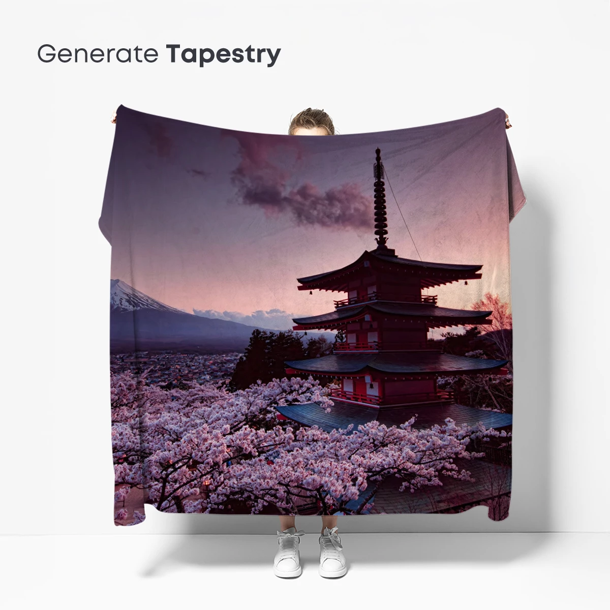 Cherry Blossoms at Dawn: A Pagoda's Serene Elegance - Image 5