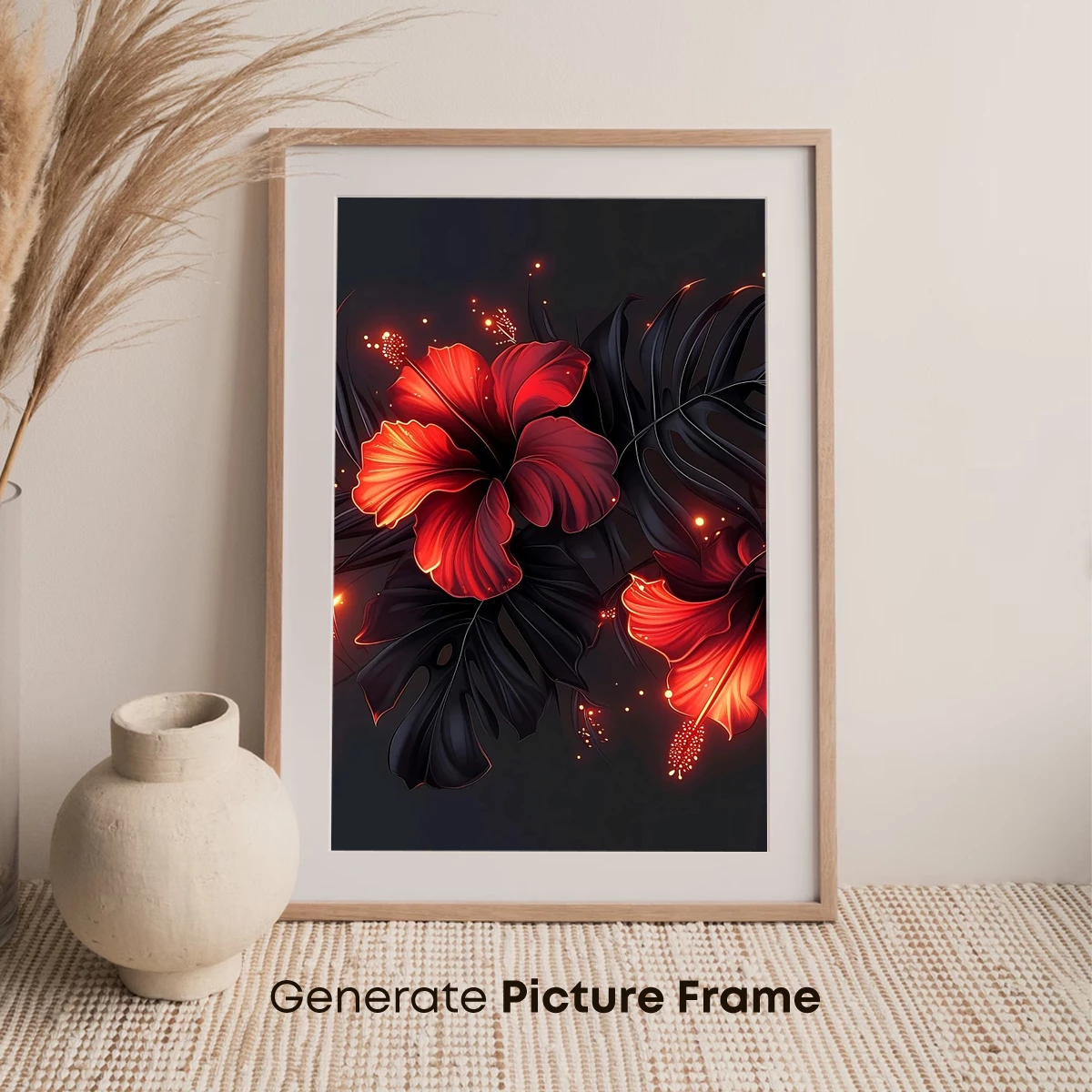 Glowing Hibiscus: Dark Elegance in Bloom - Image 7