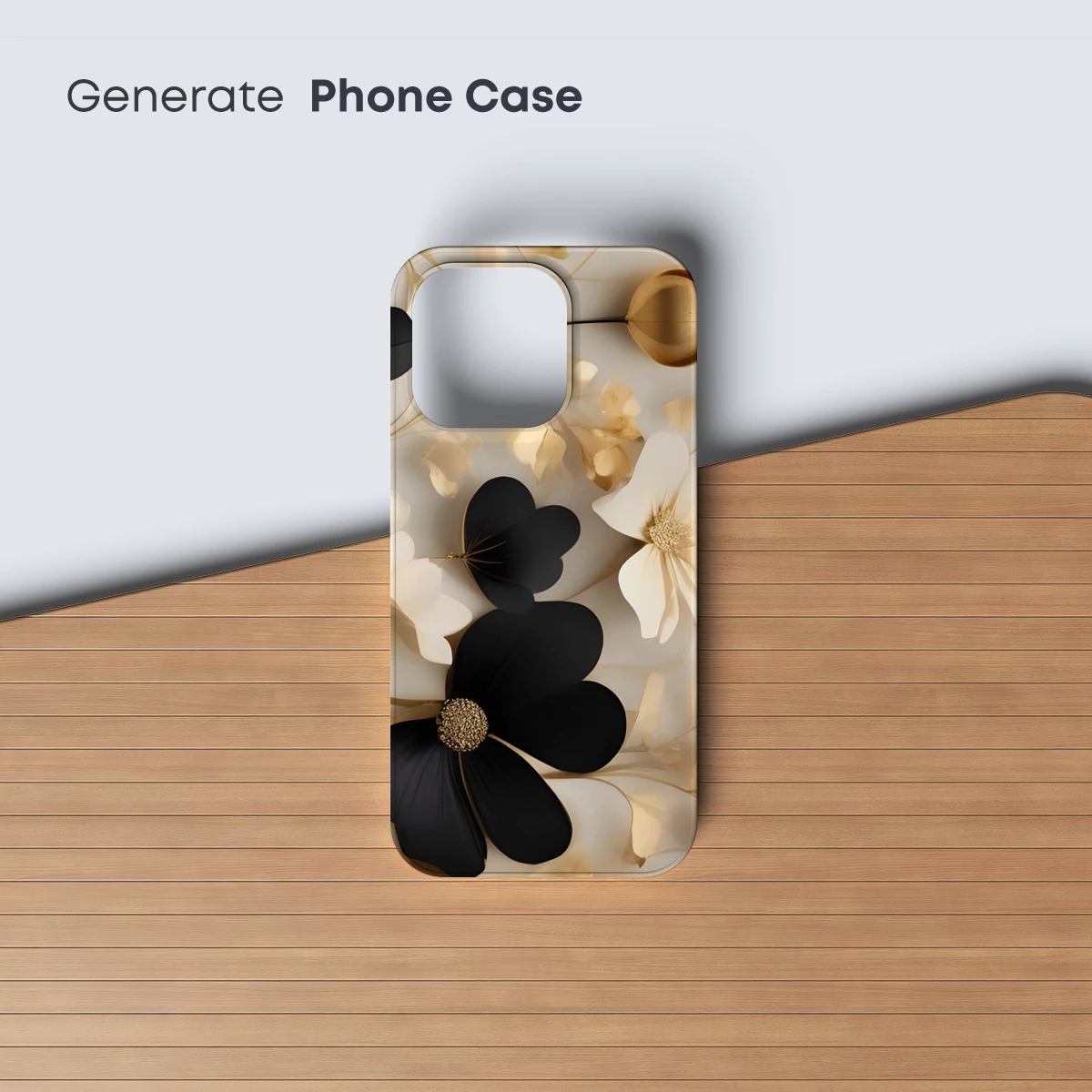 Elegant Black & Gold Floral Symphony - Image 3