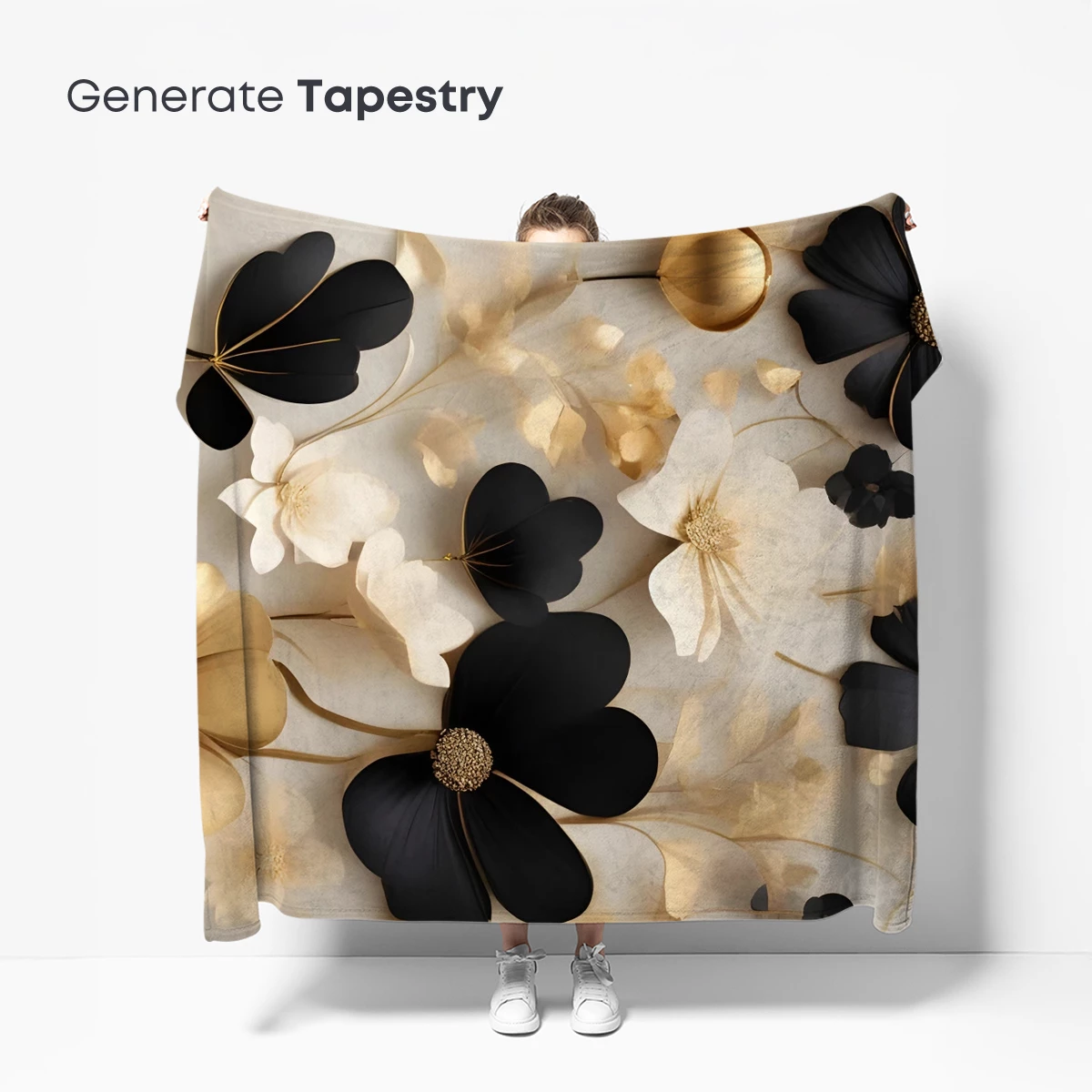 Elegant Black & Gold Floral Symphony - Image 5