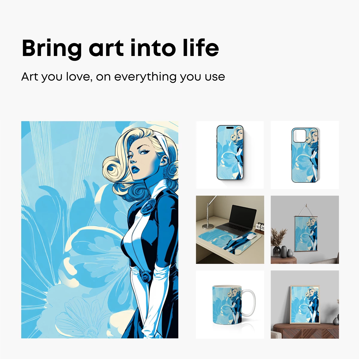 Blonde Bombshell in Blue: Retro-Futuristic Glamour - Image 2