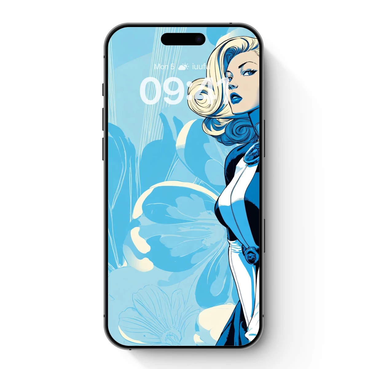 Blonde Bombshell in Blue: Retro-Futuristic Glamour