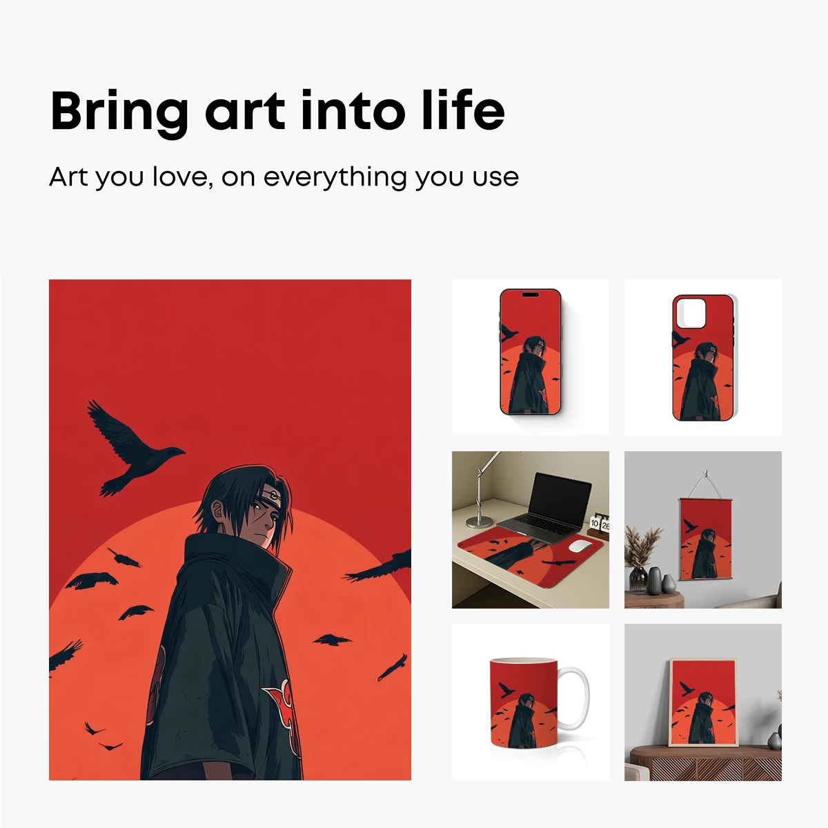 Eternal Twilight: Crow Guardian in Crimson Sunset - Image 2