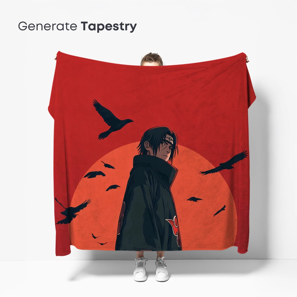 Eternal Twilight: Crow Guardian in Crimson Sunset - Image 5