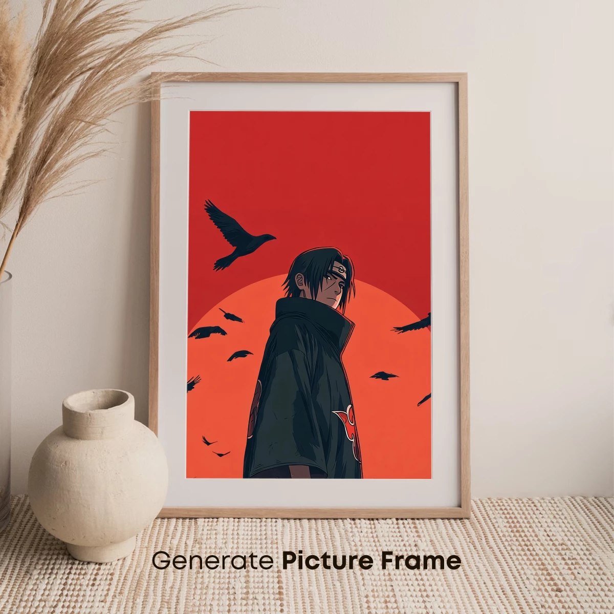 Eternal Twilight: Crow Guardian in Crimson Sunset - Image 7