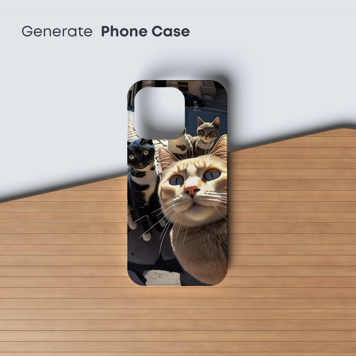 Feline Selfie Squad: Quirky Cats in Urban Charm - Image 3