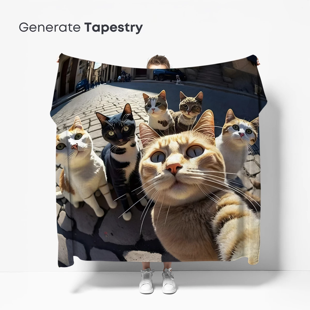 Feline Selfie Squad: Quirky Cats in Urban Charm - Image 5