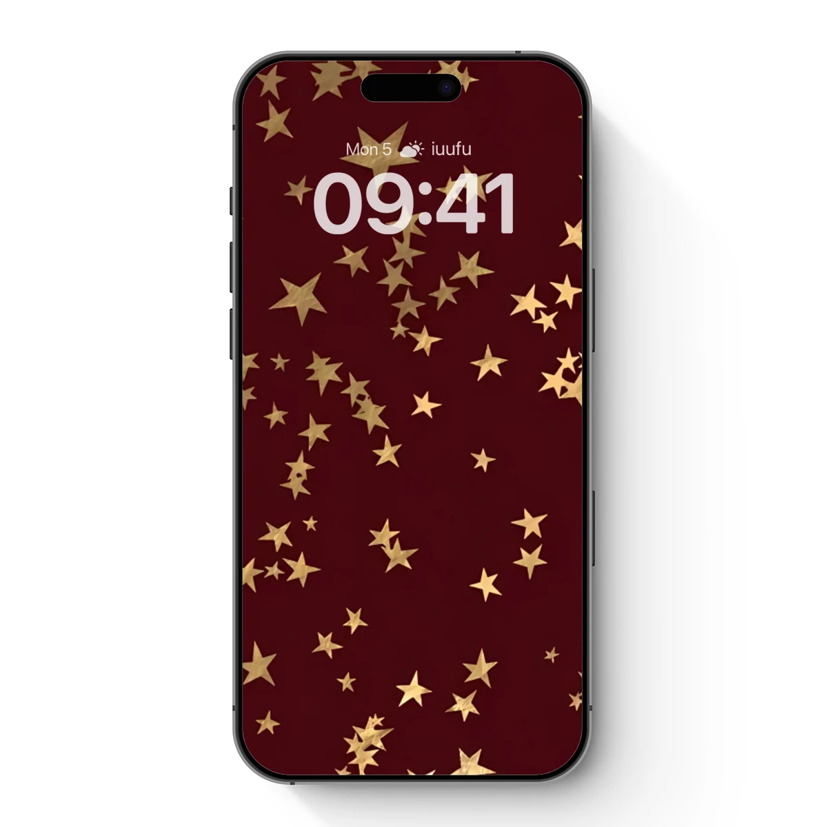 Golden Stars on Crimson: A Celestial Tapestry