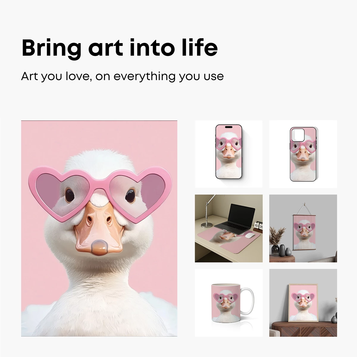 Duck in Heart-Shaped Glasses: Quirky Charm - Image 2