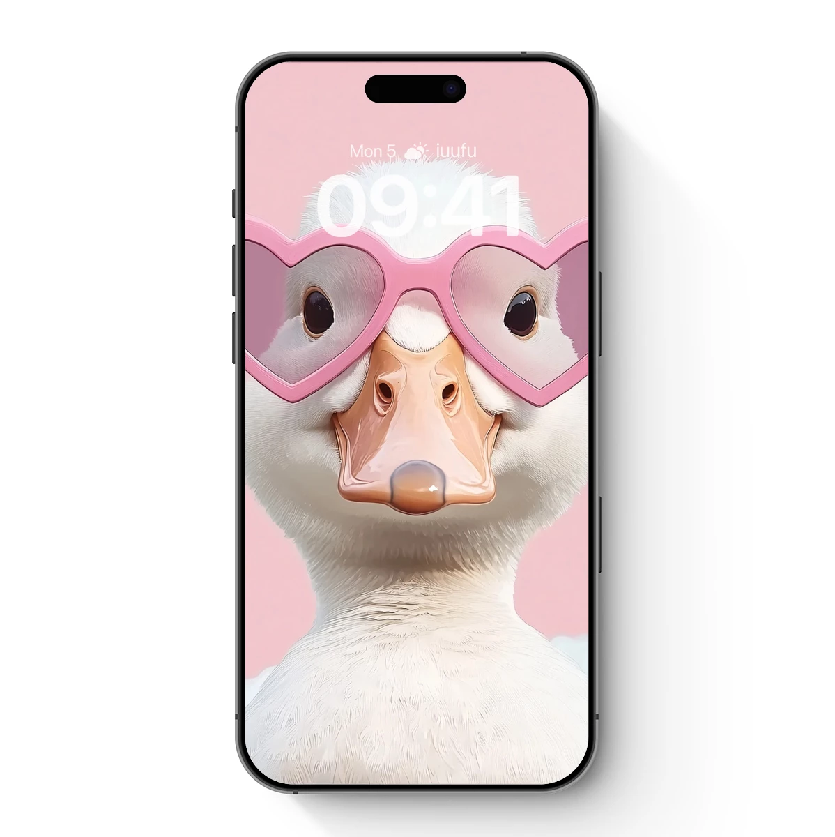 Duck in Heart-Shaped Glasses: Quirky Charm