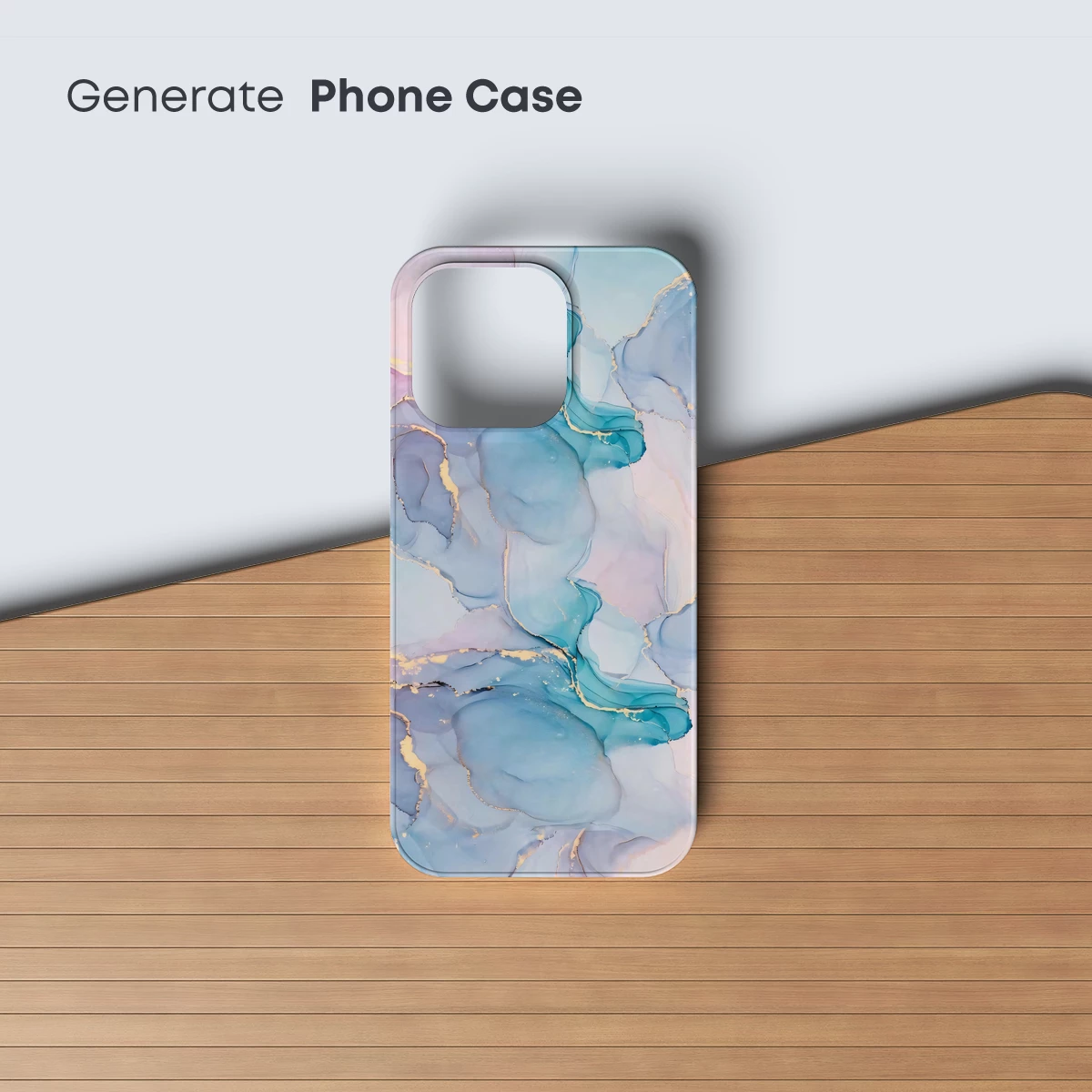 Ethereal Marble Flow: Aqua and Gold Fusion - Image 3