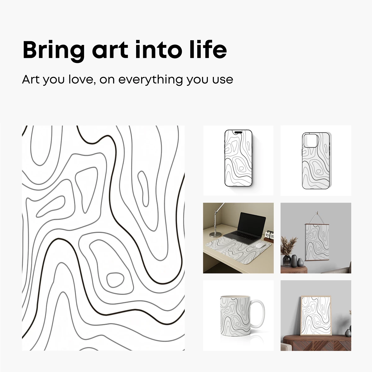 Contour Elegance: Abstract Topography Art - Image 2